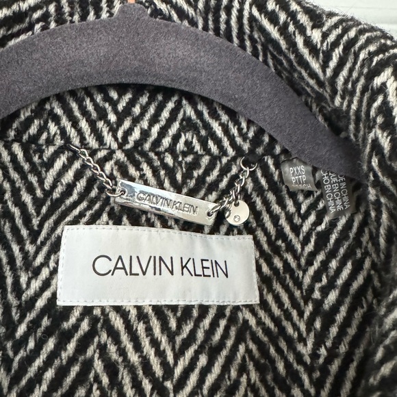 Calvin Klein Wool Herringbone Jacket Black/White in Size PXXS - Picture 3 of 8